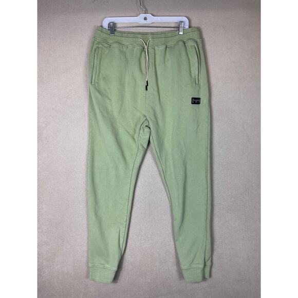 Well Known Studios Pants Men XXL Green Tapered Sweatpants Workout Adult